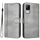 For Xiaomi Civi 1S Line Splicing Buckle Retro Leather Phone Case(Grey) - 2