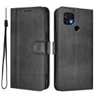 For Xiaomi Poco C40 / Redmi 10C Line Splicing Buckle Retro Leather Phone Case(Black) - 2