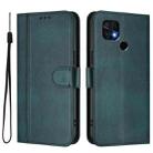For Xiaomi Poco C40 / Redmi 10C Line Splicing Buckle Retro Leather Phone Case(Dark Green) - 2