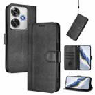 For Xiaomi Poco F6 5G Line Splicing Buckle Retro Leather Phone Case(Black) - 1