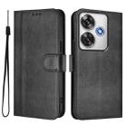 For Xiaomi Poco F6 5G Line Splicing Buckle Retro Leather Phone Case(Black) - 2
