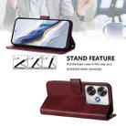 For Xiaomi Poco F6 5G Line Splicing Buckle Retro Leather Phone Case(Wine Red) - 3