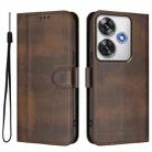 For Xiaomi Poco F6 5G Line Splicing Buckle Retro Leather Phone Case(Brown) - 2