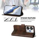 For Xiaomi Poco F6 5G Line Splicing Buckle Retro Leather Phone Case(Brown) - 3