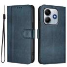 For Xiaomi Poco M7 Pro 5G / Redmi Note 14 5G Line Splicing Buckle Retro Leather Phone Case(Dark Blue) - 2