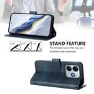For Xiaomi Poco M7 Pro 5G / Redmi Note 14 5G Line Splicing Buckle Retro Leather Phone Case(Dark Blue) - 3
