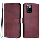 For Xiaomi Poco X3 GT Line Splicing Buckle Retro Leather Phone Case(Wine Red) - 2