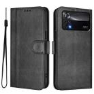 For Xiaomi Poco X4 Pro 5G Line Splicing Buckle Retro Leather Phone Case(Black) - 2