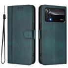 For Xiaomi Poco X4 Pro 5G Line Splicing Buckle Retro Leather Phone Case(Dark Green) - 2