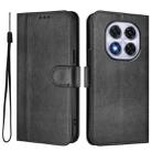 For Xiaomi Poco X7 5G / Redmi Note 14 Pro 5G Line Splicing Buckle Retro Leather Phone Case(Black) - 2