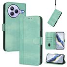 For Xiaomi Civi 5 Pro 5G Line Splicing Buckle Retro Leather Phone Case(Mint) - 1