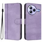 For Xiaomi Civi 5 Pro 5G Line Splicing Buckle Retro Leather Phone Case(Purple) - 2