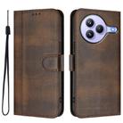 For Xiaomi Civi 5 Pro 5G Line Splicing Buckle Retro Leather Phone Case(Brown) - 2
