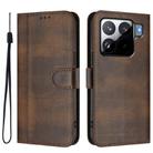 For Xiaomi 15S Pro 5G Line Splicing Buckle Retro Leather Phone Case(Brown) - 2