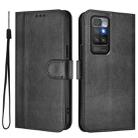 For Redmi 10 4G 2021 / 2022 Global Line Splicing Buckle Retro Leather Phone Case(Black) - 2