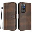 For Redmi 10 4G 2021 / 2022 Global Line Splicing Buckle Retro Leather Phone Case(Brown) - 2