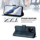 For Redmi 10A / 9C Line Splicing Buckle Retro Leather Phone Case(Dark Blue) - 3