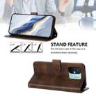 For Redmi 11A 4G Global Line Splicing Buckle Retro Leather Phone Case(Brown) - 3