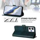 For Redmi 12 5G / 4G Global Line Splicing Buckle Retro Leather Phone Case(Dark Green) - 3