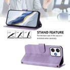 For Redmi 12 5G / 4G Global Line Splicing Buckle Retro Leather Phone Case(Purple) - 3