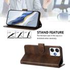 For Redmi 12 5G / 4G Global Line Splicing Buckle Retro Leather Phone Case(Brown) - 3