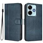 For Redmi 13 5G / 4G Global Line Splicing Buckle Retro Leather Phone Case(Dark Blue) - 2
