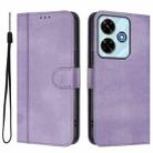 For Redmi 13 5G / 4G Global Line Splicing Buckle Retro Leather Phone Case(Purple) - 2