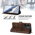 For Redmi 13C 5G / 4G Global Line Splicing Buckle Retro Leather Phone Case(Brown) - 3
