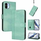 For Redmi A1 4G / A2 4G Line Splicing Buckle Retro Leather Phone Case(Mint) - 1