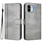 For Redmi A1 4G / A2 4G Line Splicing Buckle Retro Leather Phone Case(Grey) - 2