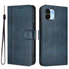 For Redmi A1 4G / A2 4G Line Splicing Buckle Retro Leather Phone Case(Dark Blue) - 2