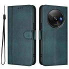 For Redmi A3 4G / A3x 4G Line Splicing Buckle Retro Leather Phone Case(Dark Green) - 2