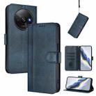 For Redmi A3 4G / A3x 4G Line Splicing Buckle Retro Leather Phone Case(Dark Blue) - 1
