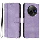 For Redmi A3 4G / A3x 4G Line Splicing Buckle Retro Leather Phone Case(Purple) - 2