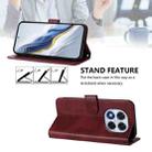 For Redmi K70 Ultra Line Splicing Buckle Retro Leather Phone Case(Wine Red) - 3