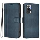 For Redmi Note 10 Pro 4G / Note 10 Pro Max Line Splicing Buckle Retro Leather Phone Case(Dark Blue) - 2