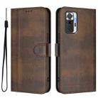 For Redmi Note 10 Pro 4G / Note 10 Pro Max Line Splicing Buckle Retro Leather Phone Case(Brown) - 2