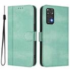 For Redmi Note 11 4G / Note 11S 4G Global Line Splicing Buckle Retro Leather Phone Case(Mint) - 2