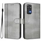 For Redmi Note 11 4G / Note 11S 4G Global Line Splicing Buckle Retro Leather Phone Case(Grey) - 2