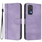 For Redmi Note 11 4G / Note 11S 4G Global Line Splicing Buckle Retro Leather Phone Case(Purple) - 2