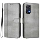 For Redmi Note 11 Pro 5G / 4G Global Line Splicing Buckle Retro Leather Phone Case(Grey) - 2