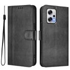 For Redmi Note 11T Pro+ / Note 12T Pro / K50i Line Splicing Buckle Retro Leather Phone Case(Black) - 2