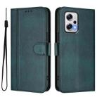 For Redmi Note 11T Pro+ / Note 12T Pro / K50i Line Splicing Buckle Retro Leather Phone Case(Dark Green) - 2