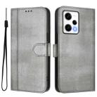 For Redmi Note 12 Pro Speed / Note 12 Pro 5G Line Splicing Buckle Retro Leather Phone Case(Grey) - 2