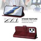 For Redmi Note 12 Pro Speed / Note 12 Pro 5G Line Splicing Buckle Retro Leather Phone Case(Wine Red) - 3