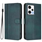 For Redmi Note 12 Pro Speed / Note 12 Pro 5G Line Splicing Buckle Retro Leather Phone Case(Dark Green) - 2