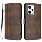 For Redmi Note 12 Pro Speed / Note 12 Pro 5G Line Splicing Buckle Retro Leather Phone Case(Brown) - 2