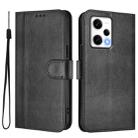 For Redmi Note 12 Pro+ 5G India Line Splicing Buckle Retro Leather Phone Case(Black) - 2