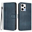 For Redmi Note 12 Pro+ 5G India Line Splicing Buckle Retro Leather Phone Case(Dark Blue) - 2