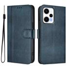 For Redmi Note 12 Turbo 5G / Xiaomi Poco F5 Line Splicing Buckle Retro Leather Phone Case(Dark Blue) - 2